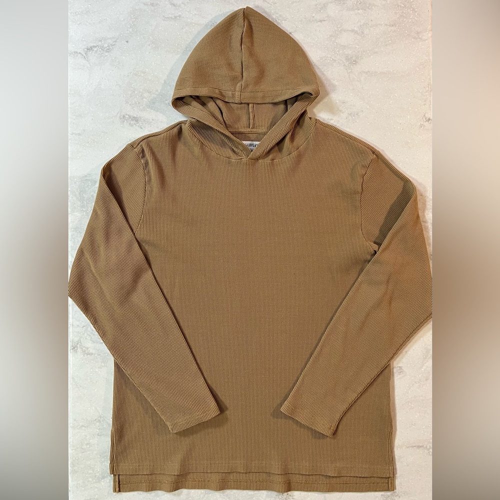 EUC Fairplay Waffle Knit Longsleeve Hooded Tee Size XL